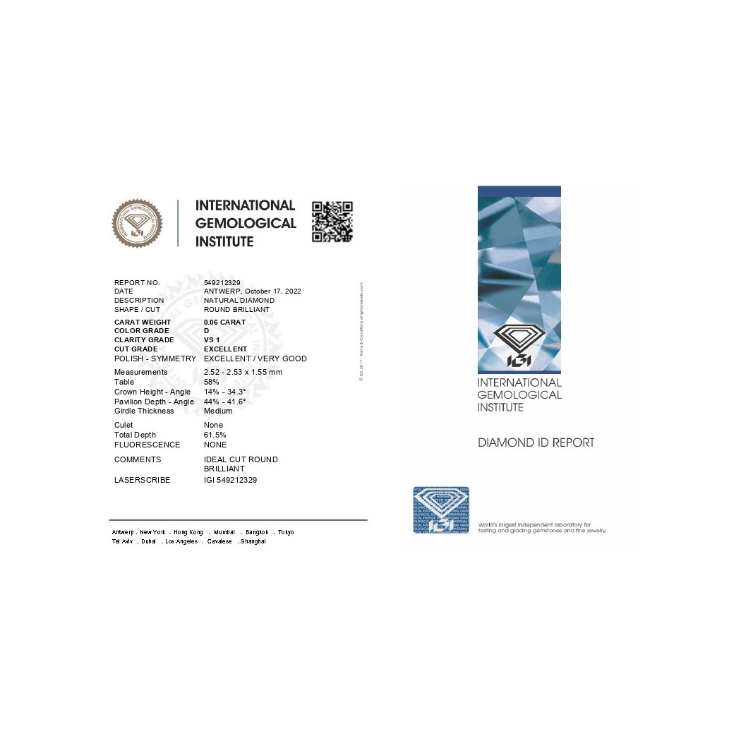 Kolczyki z białego złota z diamentami - 0,12 ct - próba 585